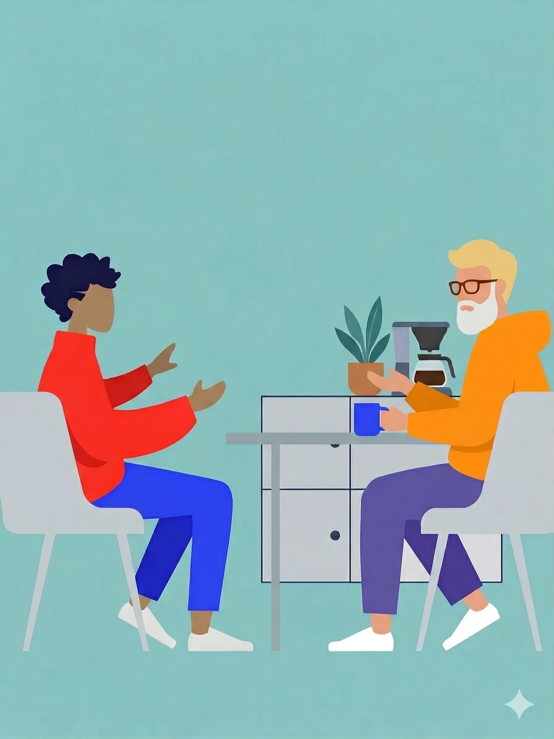 Two people having a coaching conversation
